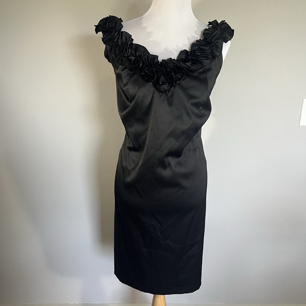 Womens Black Off-The-Shoulder Cocktail Dress Ruffles Elegant Party LBD Sz 20W